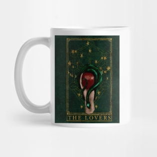 The Lovers Tarot Card Dark Green Snake Gemini Constellations Gold Foil Mug